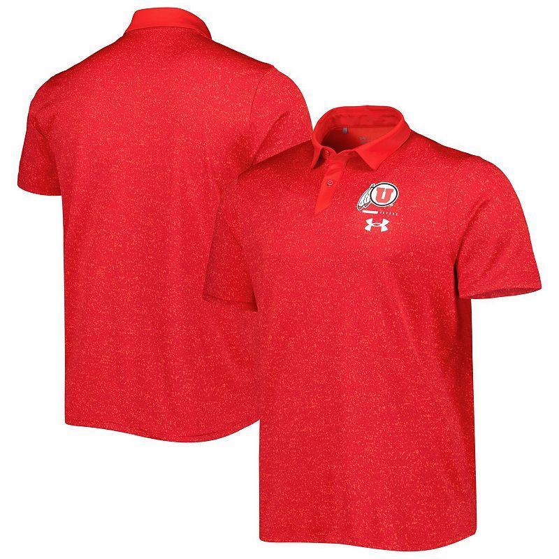 Mens Under Armour Red Utah Utes Static Performance Polo Shirt Product Image