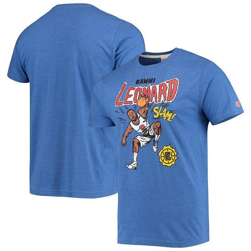 Mens Homage Kawhi Leonard Royal LA Clippers Comic Book Player Tri-Blend T-Shirt Product Image