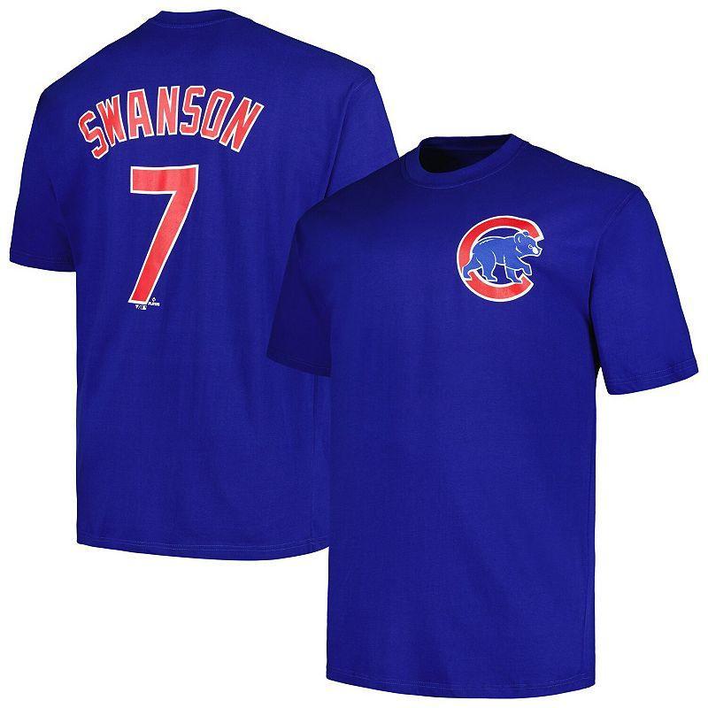 Mens Profile Dansby Swanson Royal Chicago Cubs Big & Tall Name & Number T-Shirt Product Image