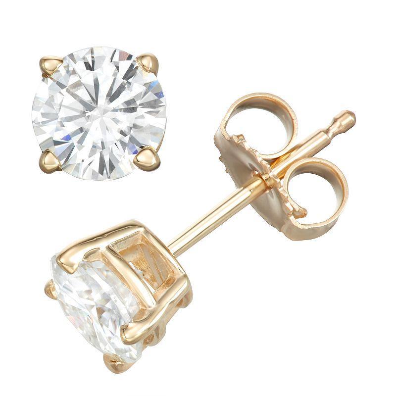 Moissanite Stud Earrings 1 2 Ct. T.W. 3 Ct. T.W. Diamond Equivalent In 14k White Or Yellow Product Image