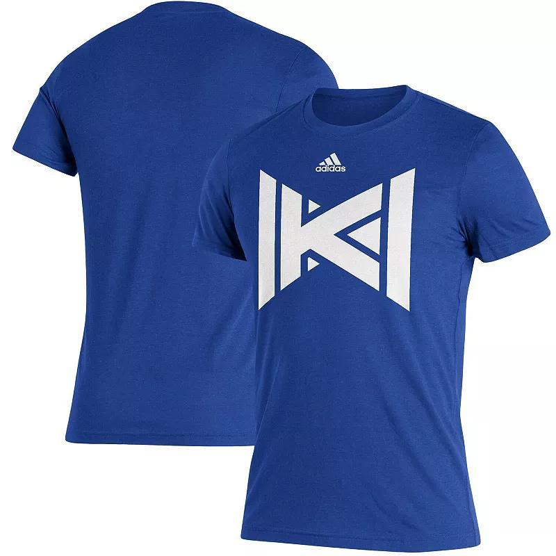 Mens adidas Royal Kansas Jayhawks Sideline Tri-Blend T-Shirt Product Image