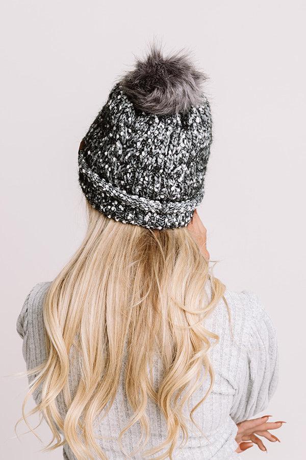 Full Of Warmth Popcorn Knit Beanie in Charcoal Product Image