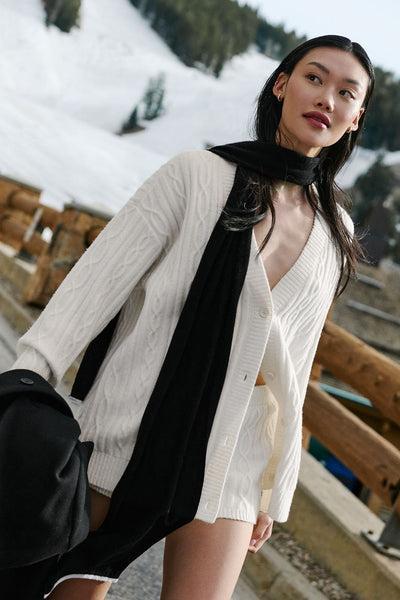 Cable Knit Winter Bliss Cardigan - Ivory Product Image