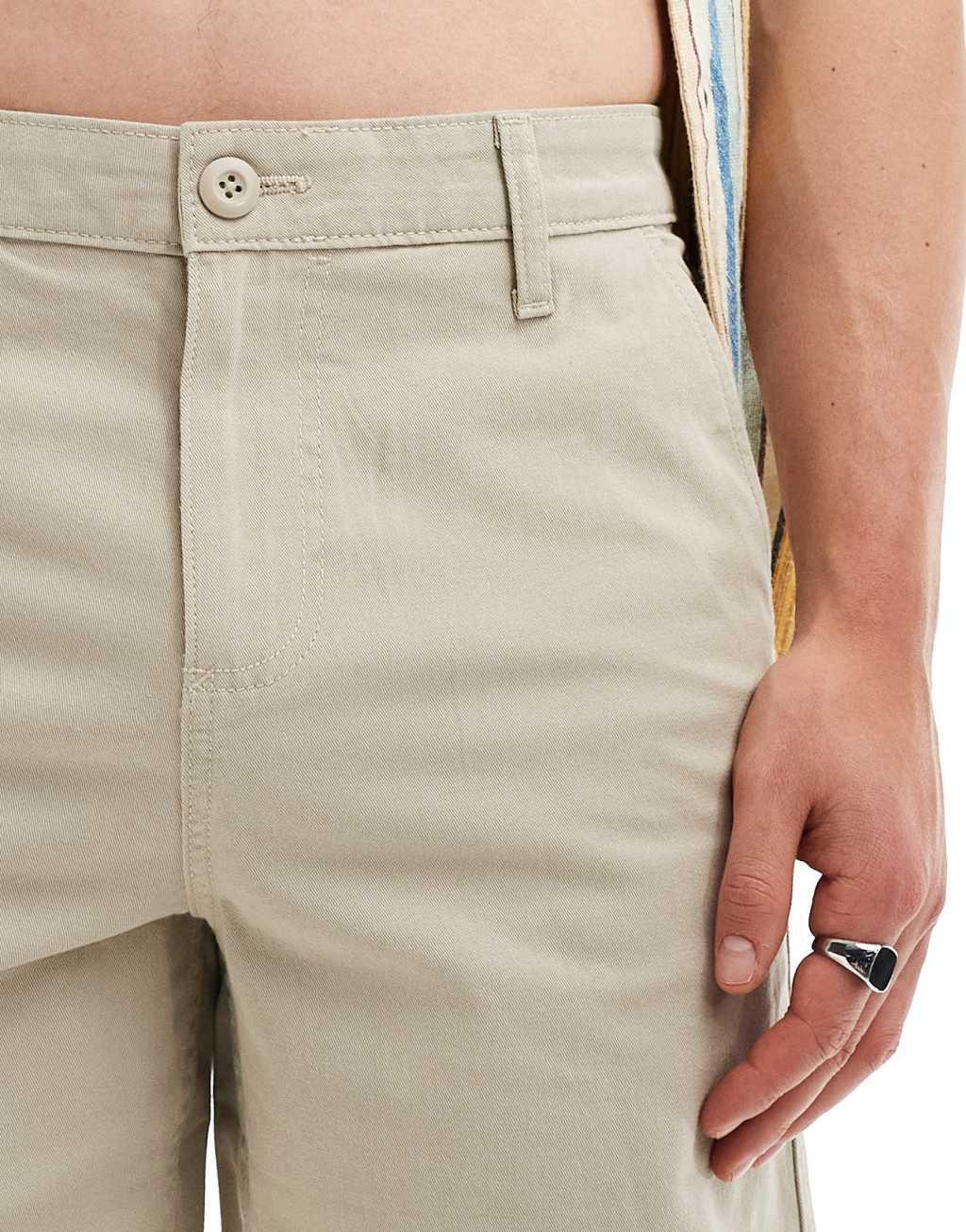 ASOS DESIGN chino shorts in beige Product Image