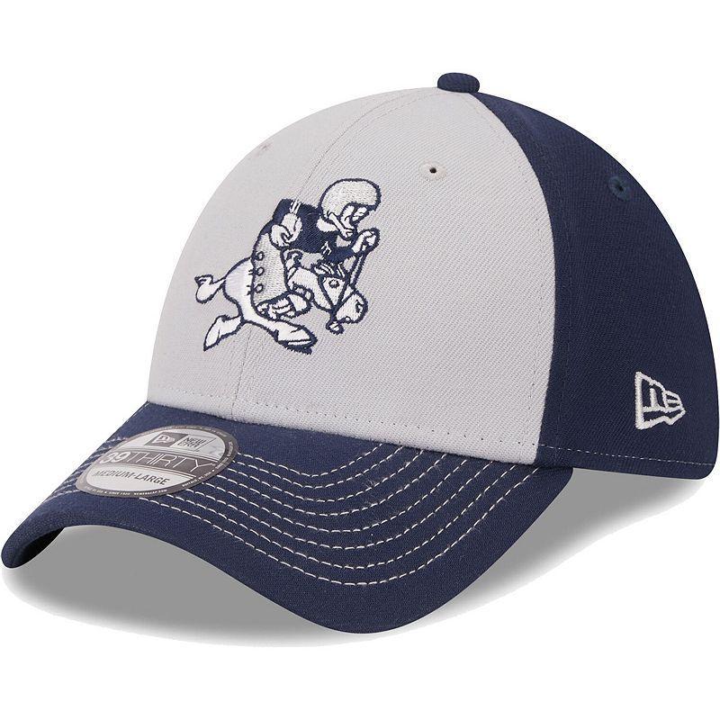 Mens New Era Gray/Navy Dallas Cowboys Retro Joe Main 39THIRTY Flex Hat Product Image