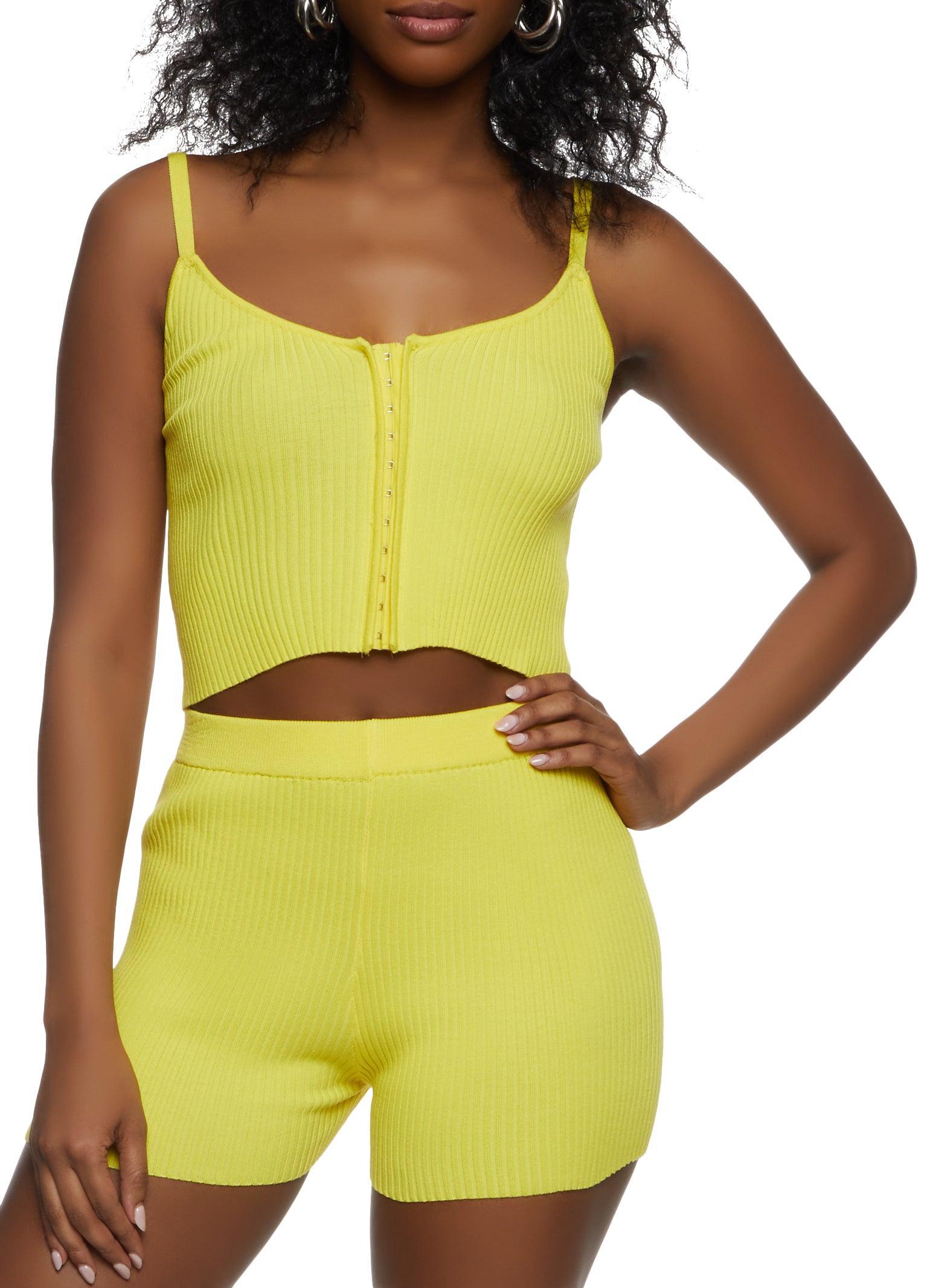 Womens Ribbed Hook and Eye Cropped Cami Product Image