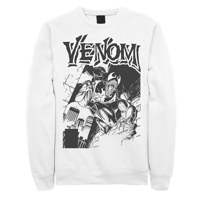 Mens Marvel Venom Street Cover Comic Illustration Graphic Fleece Pullover Product Image