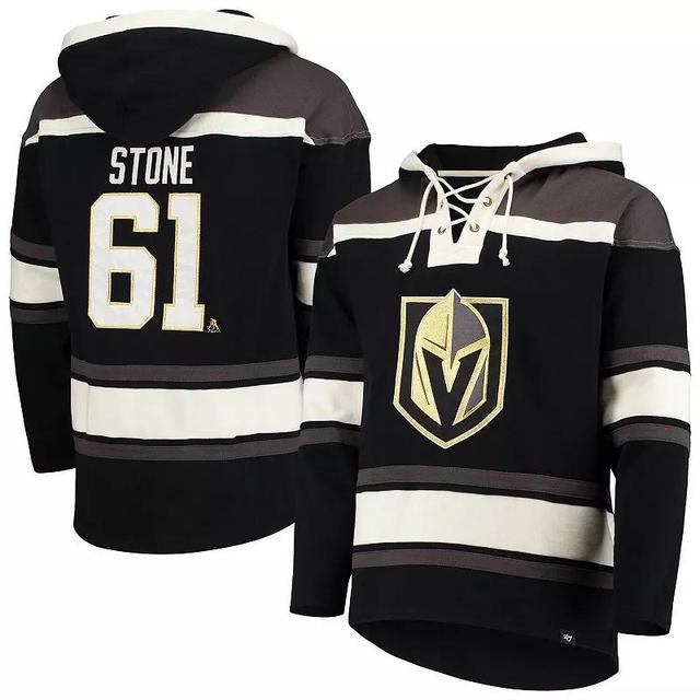 Mens 47 Mark Stone Black Vegas Golden Knights Player Name & Number Lacer Pullover Hoodie Product Image