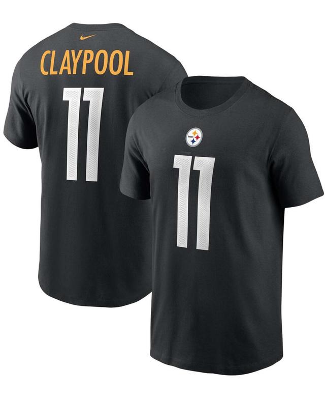 Mens Chase Claypool Black Pittsburgh Steelers Name and Number T-shirt Product Image