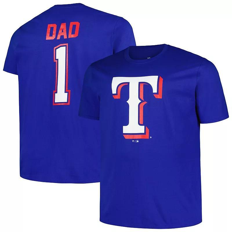 Mens Profile Royal Texas Rangers Big & Tall #1 Dad T-Shirt Product Image