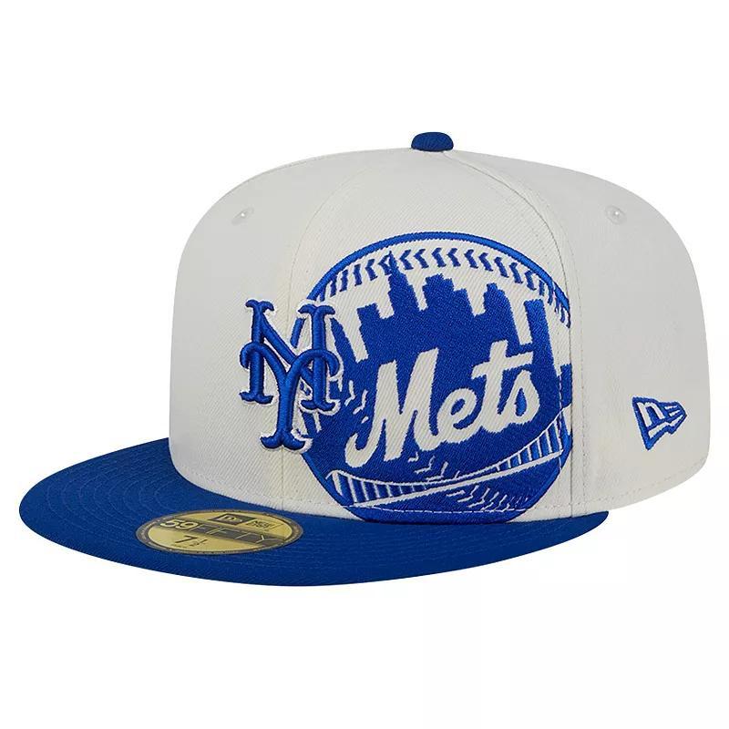 Mens New Era Cream/Royal New York Mets Lonestar 59FIFTY Fitted Hat Product Image