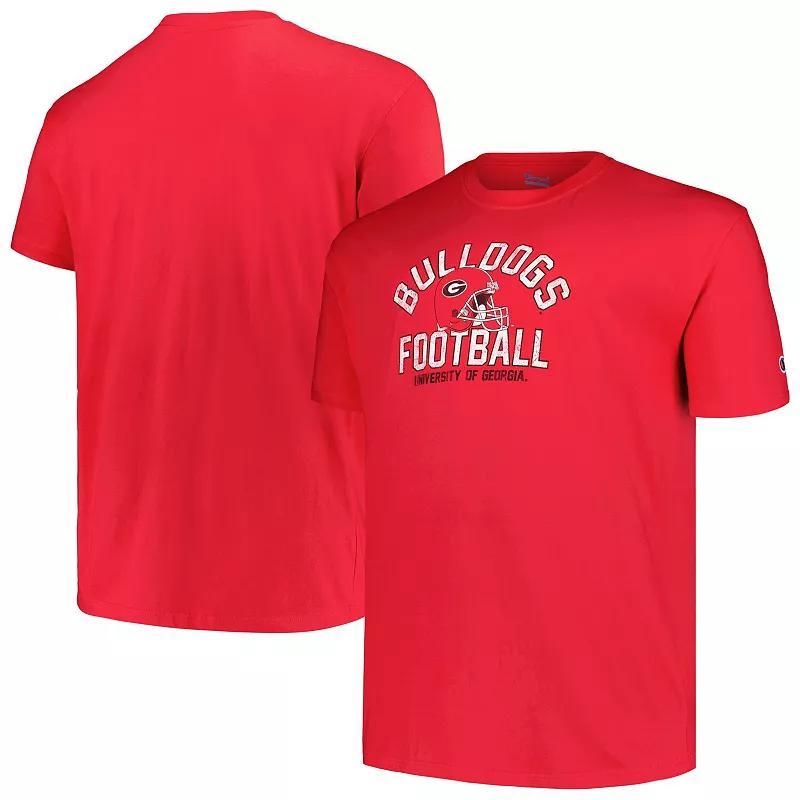 Mens Champion Georgia Bulldogs Big & Tall Football Helmet T-Shirt Product Image