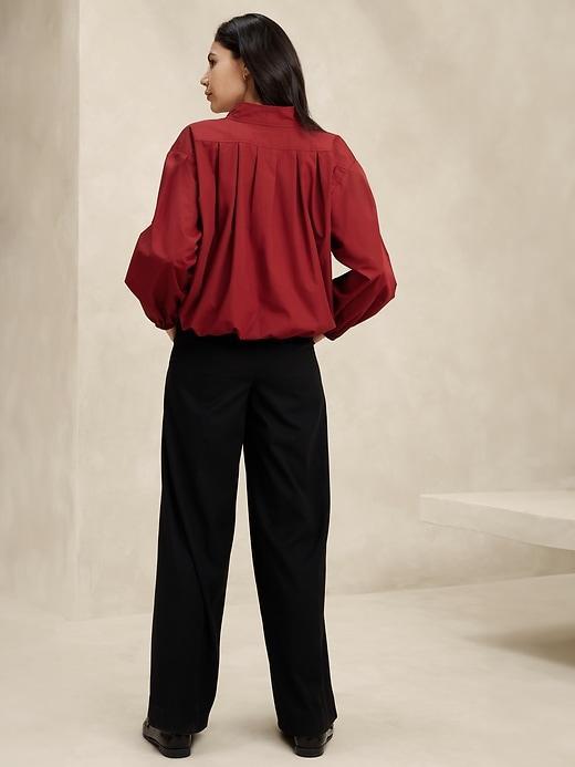 Poplin Bubble-Hem Blouse Product Image