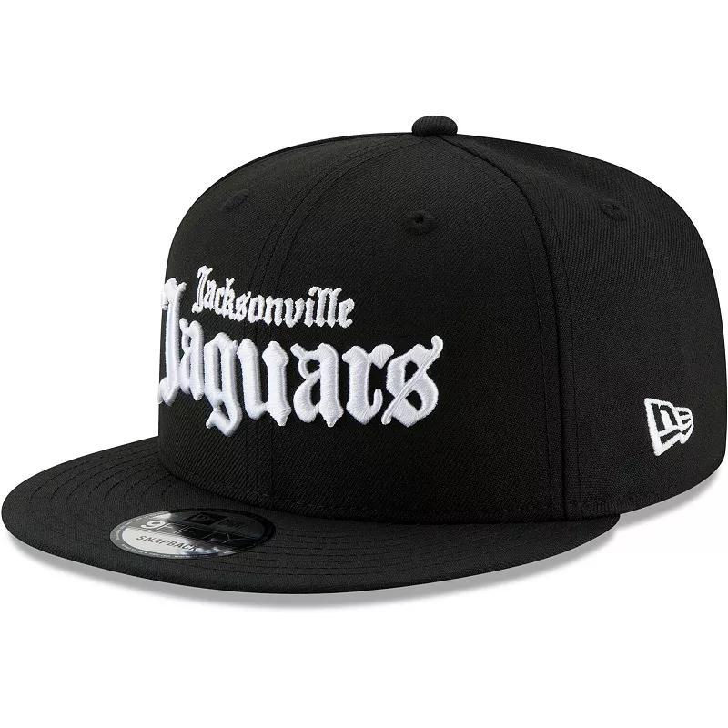 New Era Mens Black Jacksonville Jaguars Gothic Script 9fifty Snapback Hat Product Image