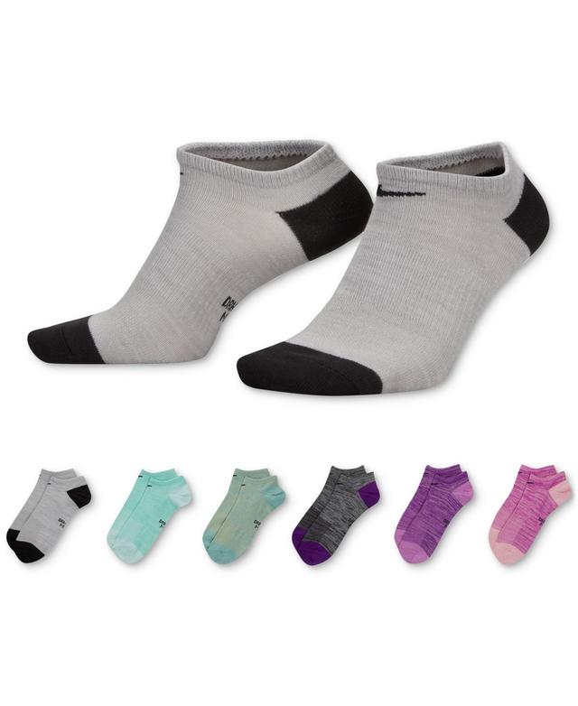 Nike Womens Everyday Lightweight No-Show Training Socks 6 Pairs - Multicolor Product Image