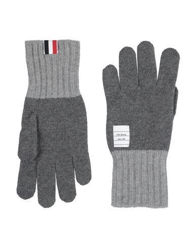 THOM BROWNE Man Gloves Grey Size M Virgin Wool Product Image