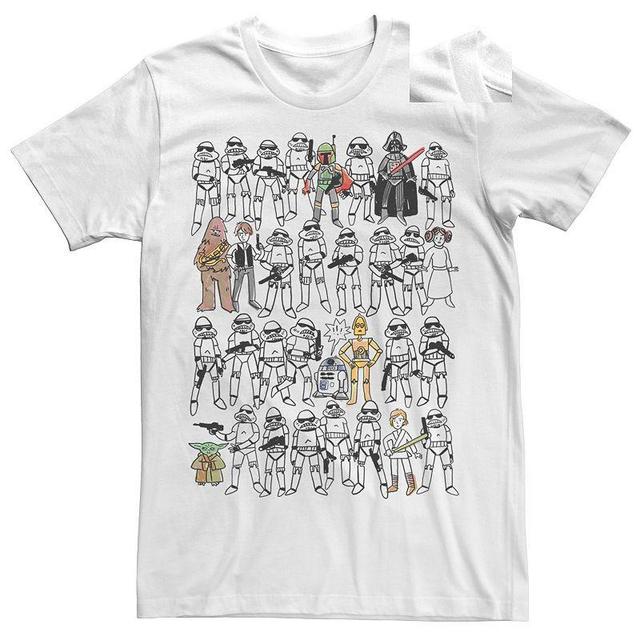 Mens Star Wars Group Line-Up Sketch Graphic Tee Product Image