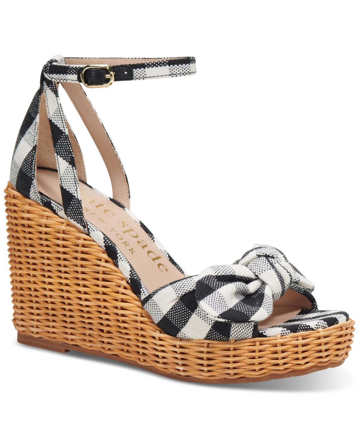 Kate Spade New York tianna gingham wicker wedge sandal Product Image