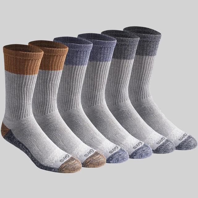 Dickies Mens 6pk Dri-Tech Moisture Control Crew Socks - Gray 6-12 Product Image