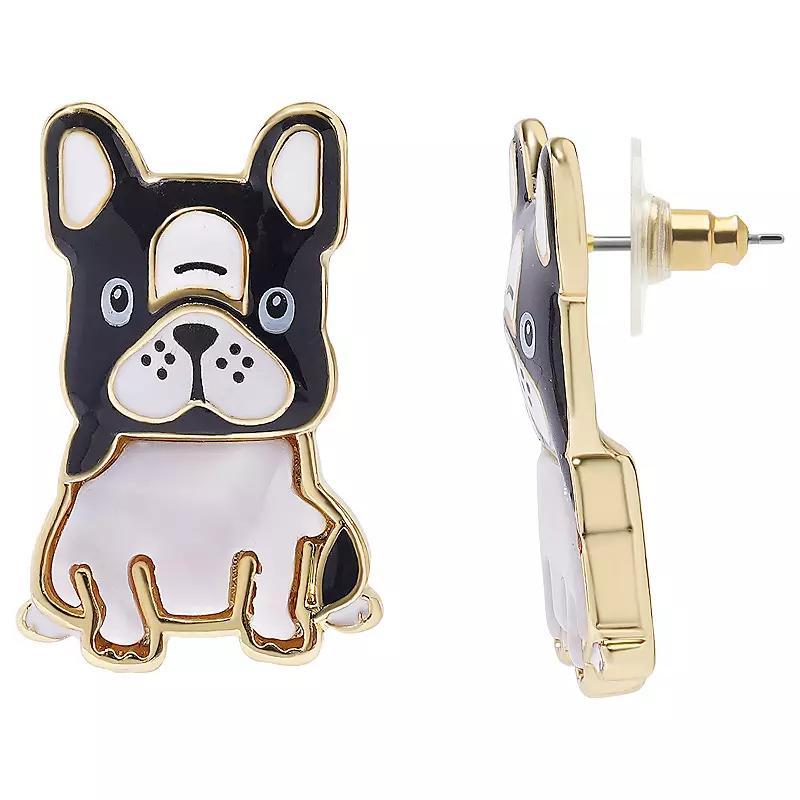 Celebrate Together Gold Tone Enameled French Bulldog Drop Earrings, Womens, Multi Product Image