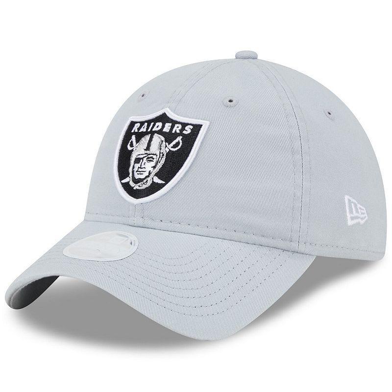 Womens New Era Gray Las Vegas Raiders Main Core Classic 2.0 9TWENTY Adjustable Hat Product Image