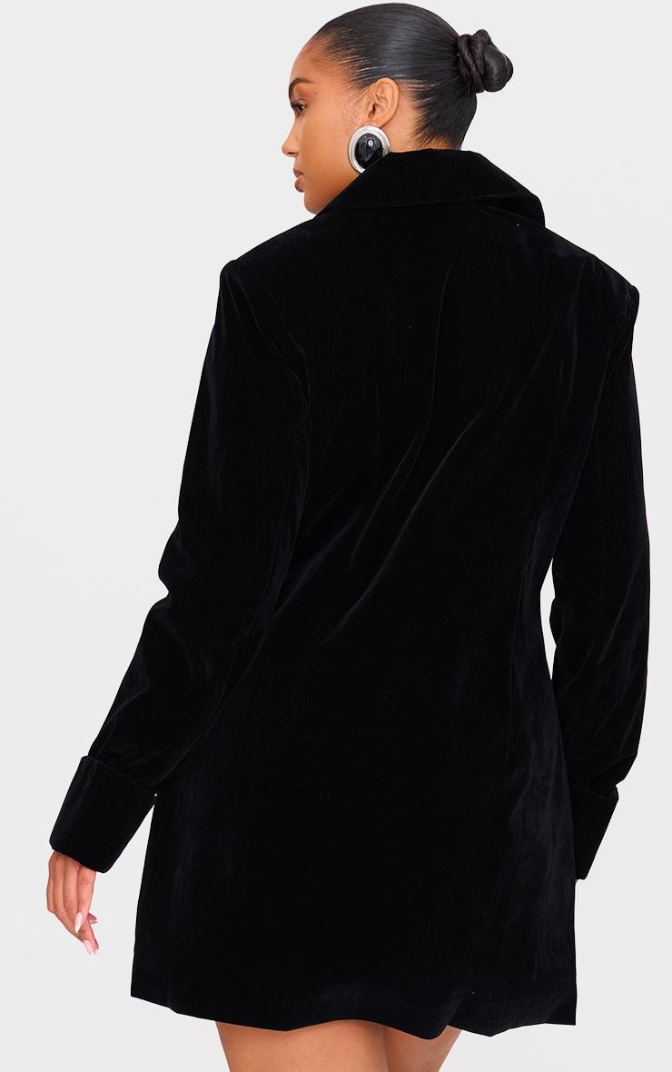 Plus Black Velvet Bow Detail Blazer Product Image