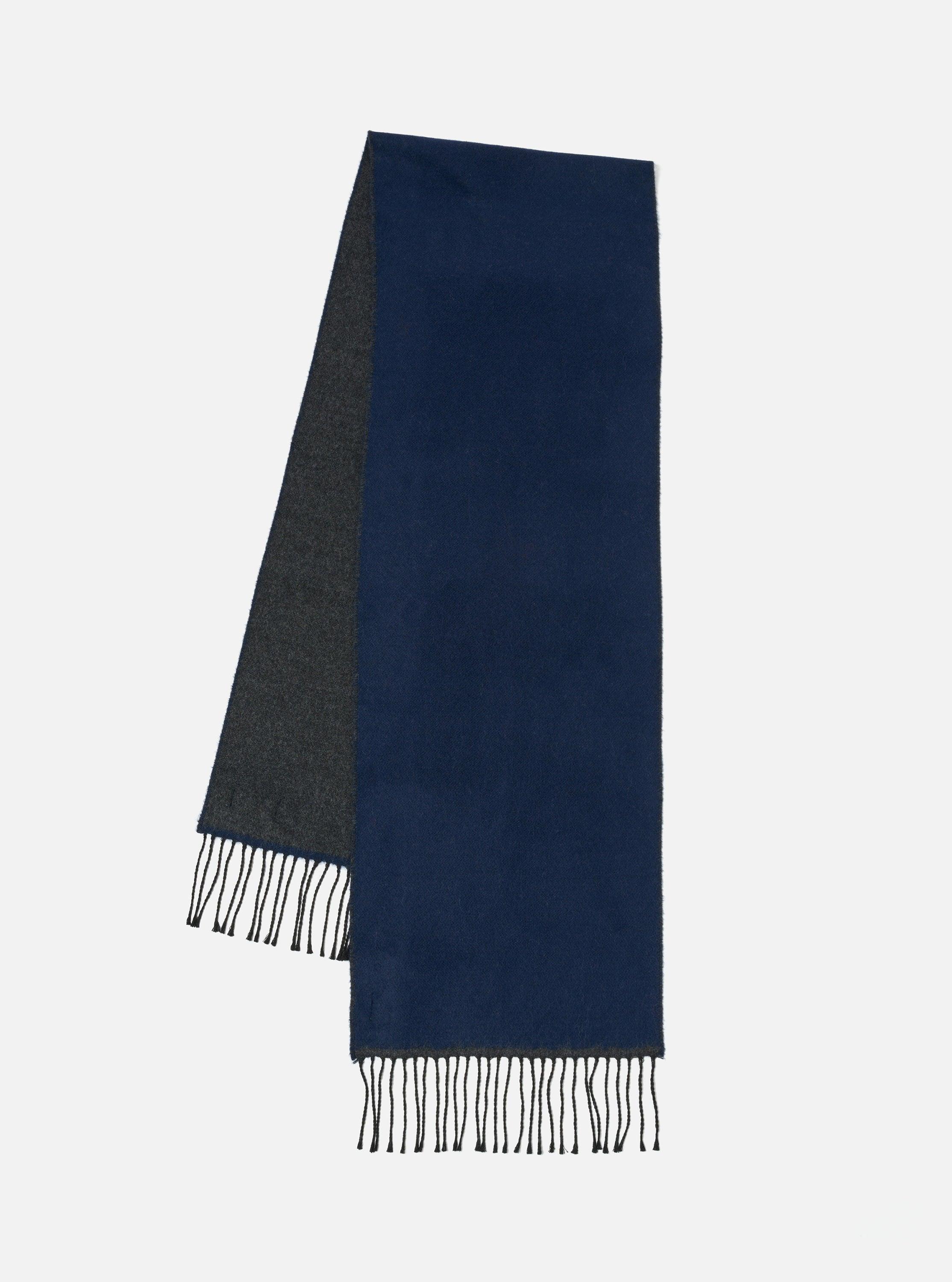 Universal Works Scarf in Navy/Charcoal Double Sided Product Image