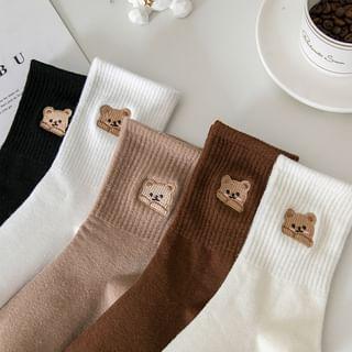 Set of 3: Bear Embroidered Socks Product Image