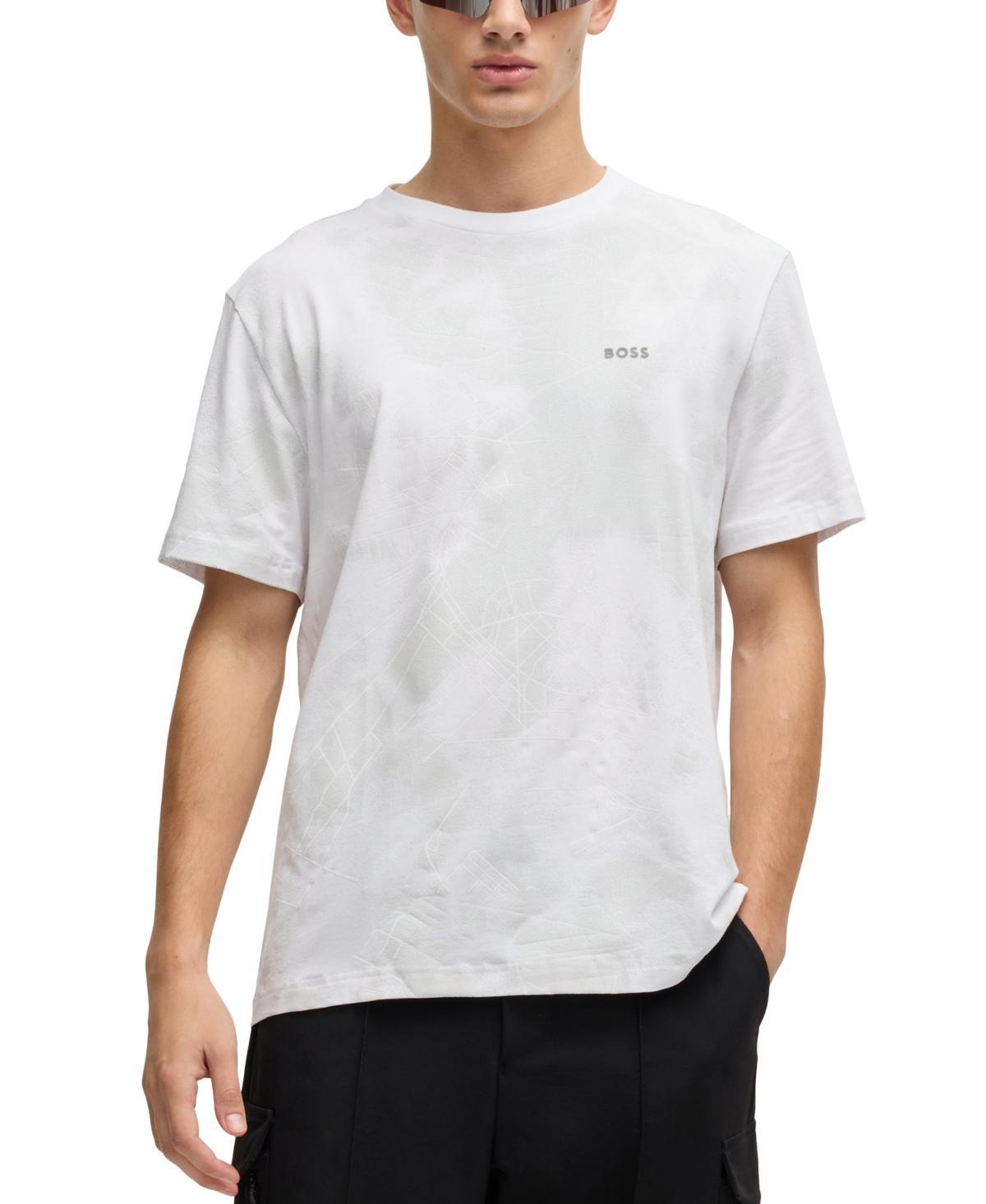 Relaxed-fit T-shirt With Decorative Reflective Print In White Product Image