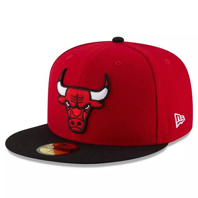 Mens New Era Red/Black Chicago Bulls Official Team Color 2Tone 59FIFTY Fitted Hat Product Image