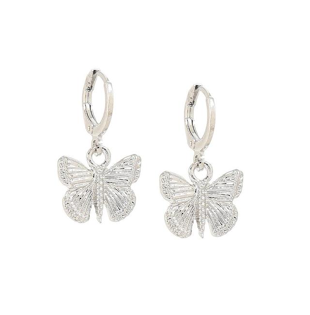 Sohi Womens Butterfly Hoop Earrings Product Image