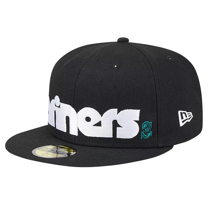 New Era Mens Black Seattle Mariners Checkered Undervisor 59FIFTY Fitted Hat Product Image