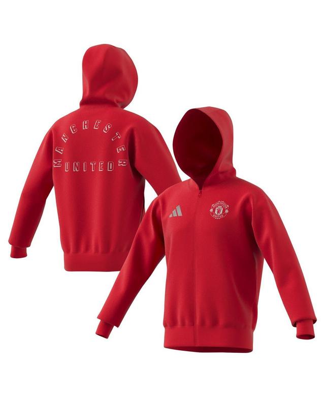 Adidas Mens Red Manchester United 2024/25 Anthem Full-Zip Hoodie Product Image