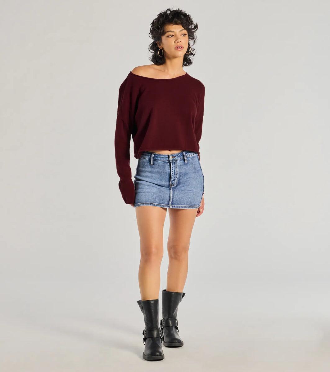 Classic Chic Asymmetrical Cropped Pullover Sweater product image