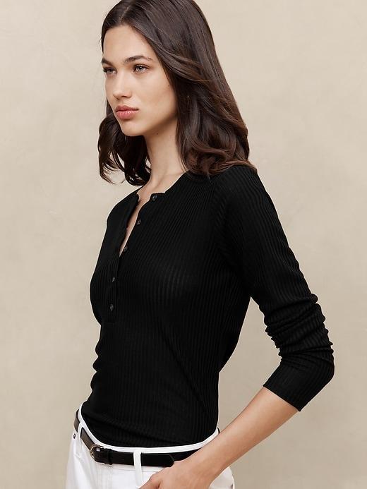 Ladder Ribbed Henley Product Image