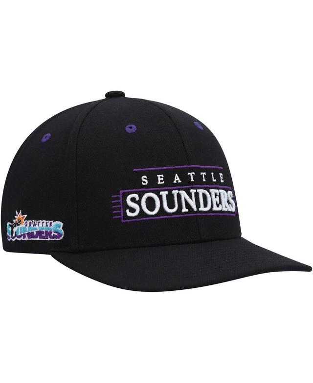 Mens Mitchell & Ness Black Seattle Sounders Fc Lofi Pro Snapback Hat Product Image