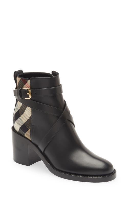 Womens Pryle House Check & Leather Ankle Boots Product Image