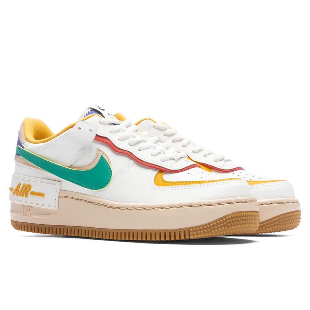 Womens Air Force 1 Shadow - Summit White/Neptune Green/Yellow Female Product Image