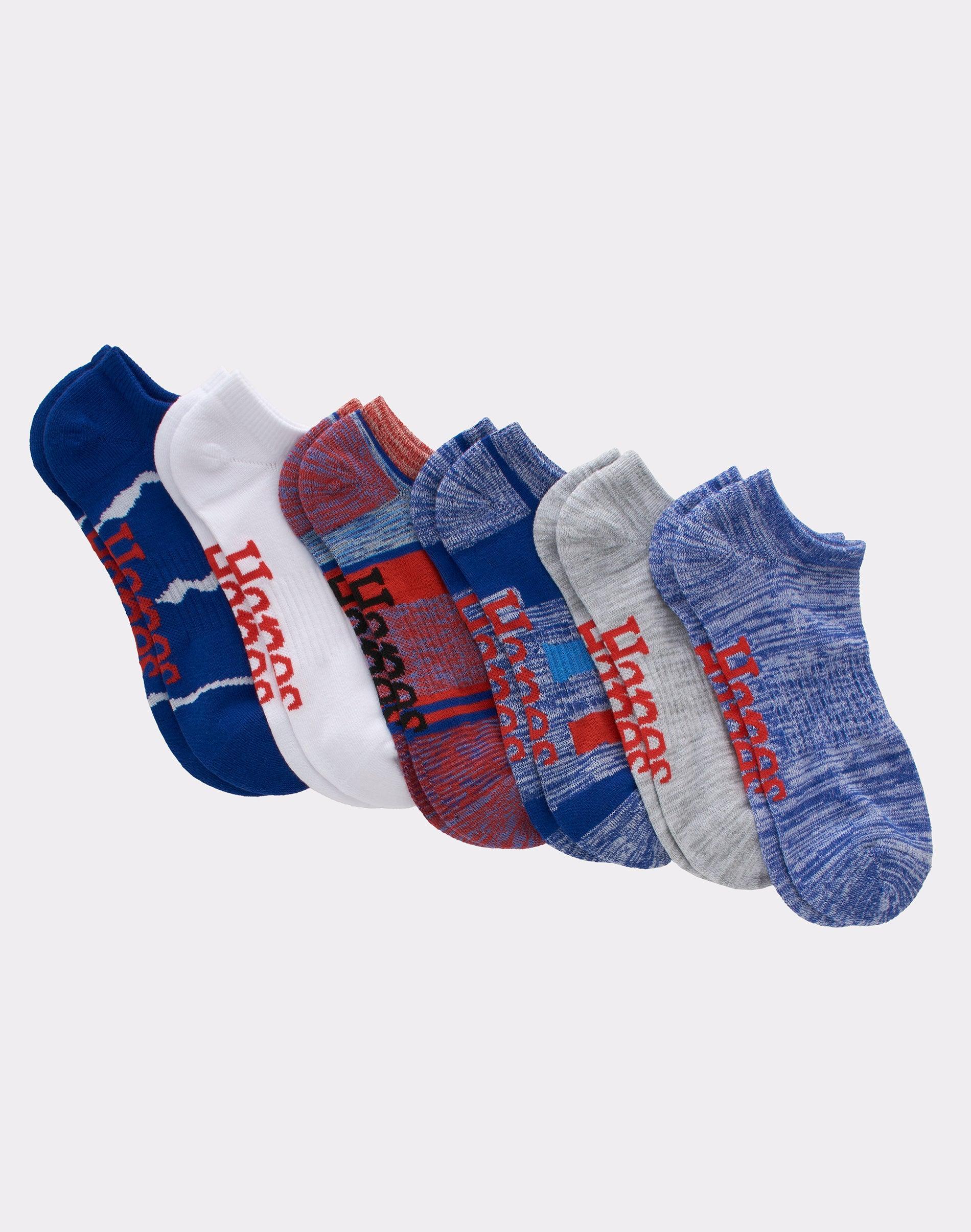 Hanes Originals Mens No-Show Socks, Moisture Wicking, 6-Pair Pack Blue Allure 6-12 Product Image