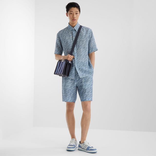 BermudasBlue FF linen shorts Product Image