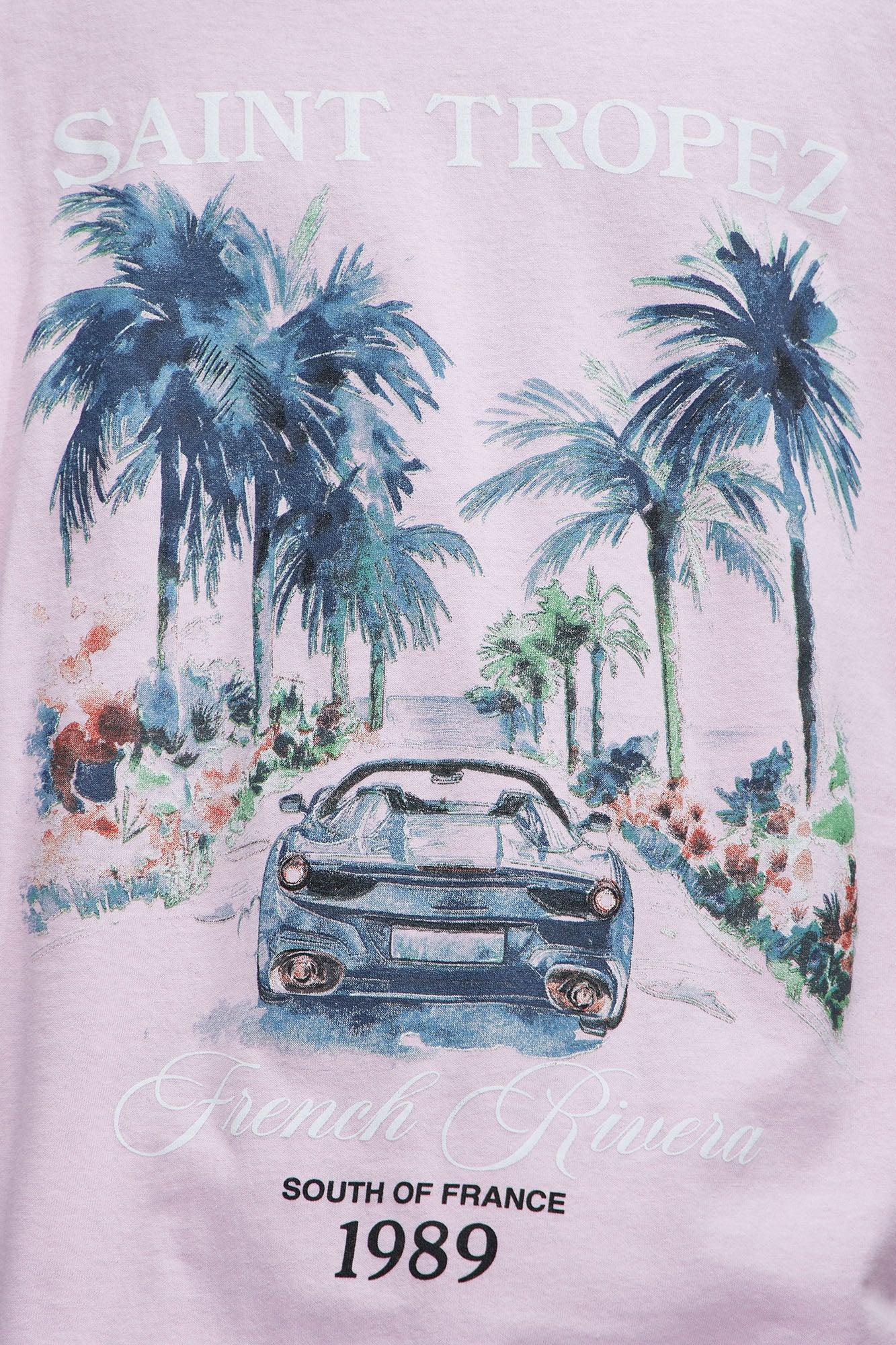 Saint Tropez French Rivera 1989 Short Sleeve Tee - Pink Product Image