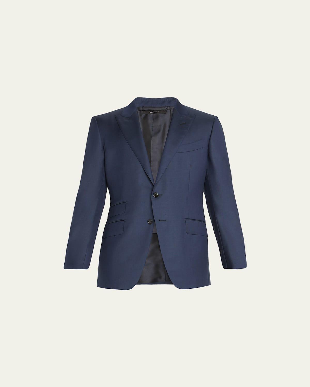 Mens Sharkskin Wool Suit Product Image