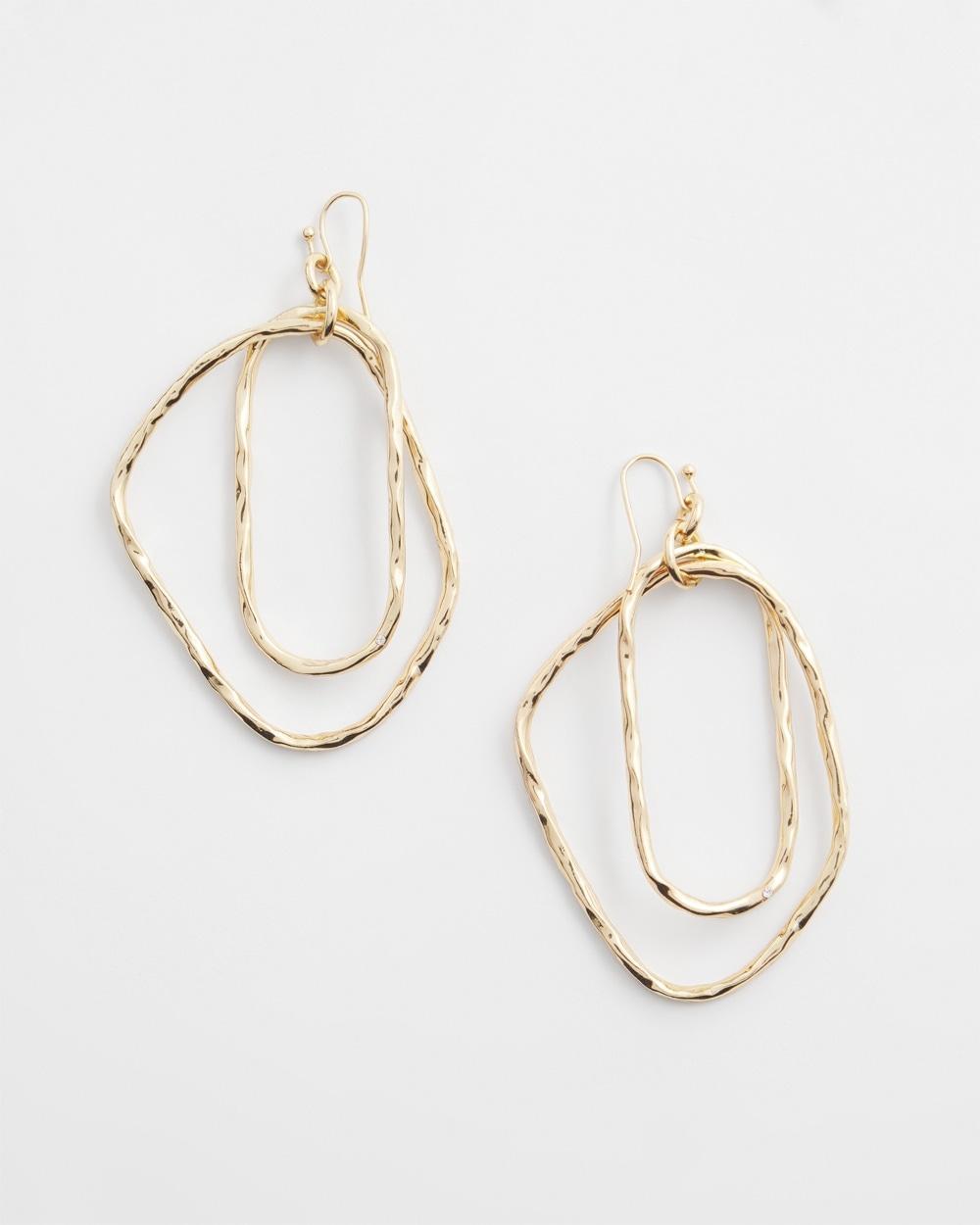 Gold Tone Textured Drop Earrings   Chico's - Gold - Women Product Image