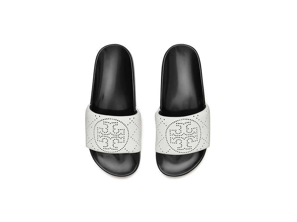 Tory Burch Double T Pool Slide (Bianco/Nero) Women's Shoes Product Image