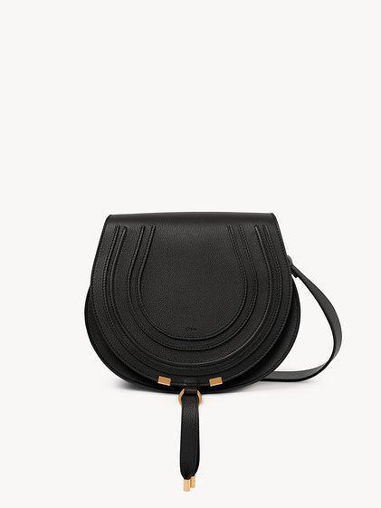 Marcie saddle bag in grained leather Product Image