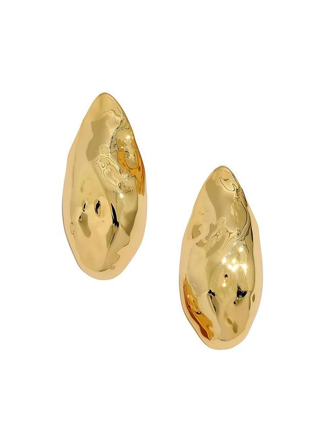 Womens Molten Gold Puffy 14K-Gold-Plated Teardrop Earrings Product Image