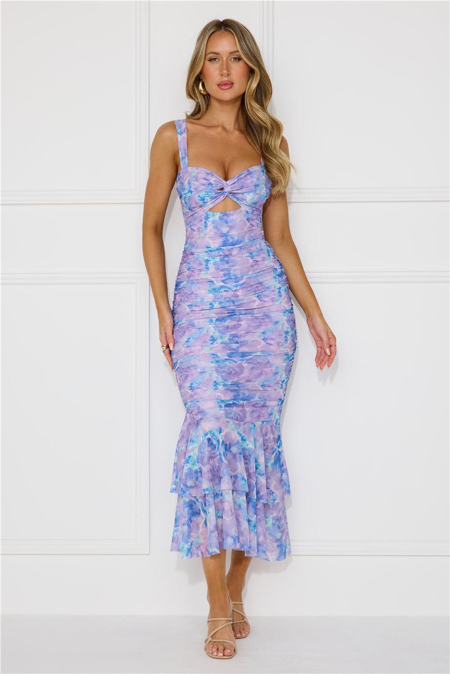 Missy Mesh Maxi Dress Lilac Product Image