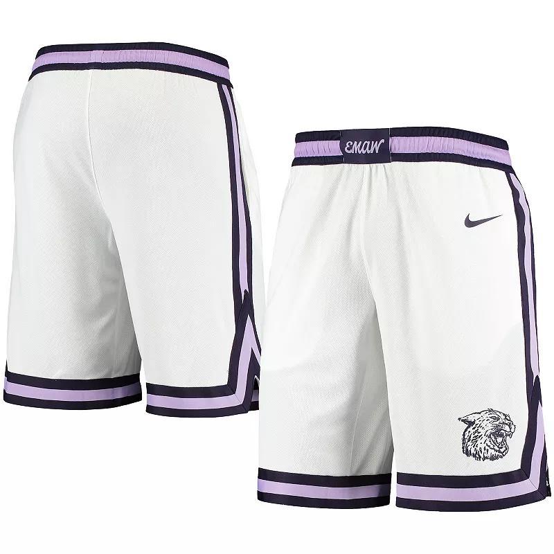 Mens White Kansas State Wildcats Replica Basketball Shorts Product Image