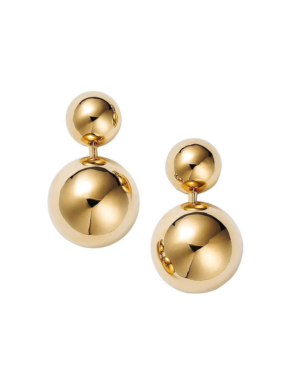 Womens Contemporary Due Soli 18K Yellow Gold Drop Earrings Product Image