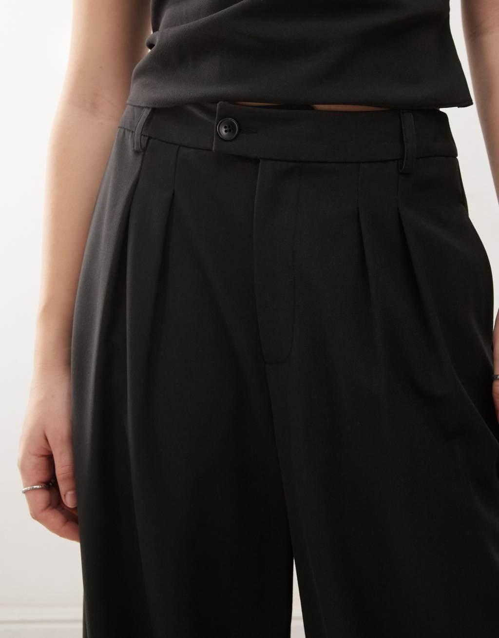 COLLUSION tailored drape pants in black - part of a set Product Image